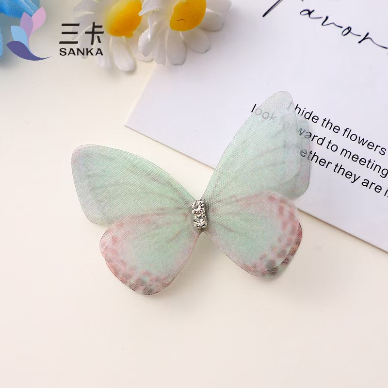 diy mesh butterfly accessories, accessories, headwear, clothing, handcrafted double-layer mesh flower pieces, light gauze simulation wings Application Scenario