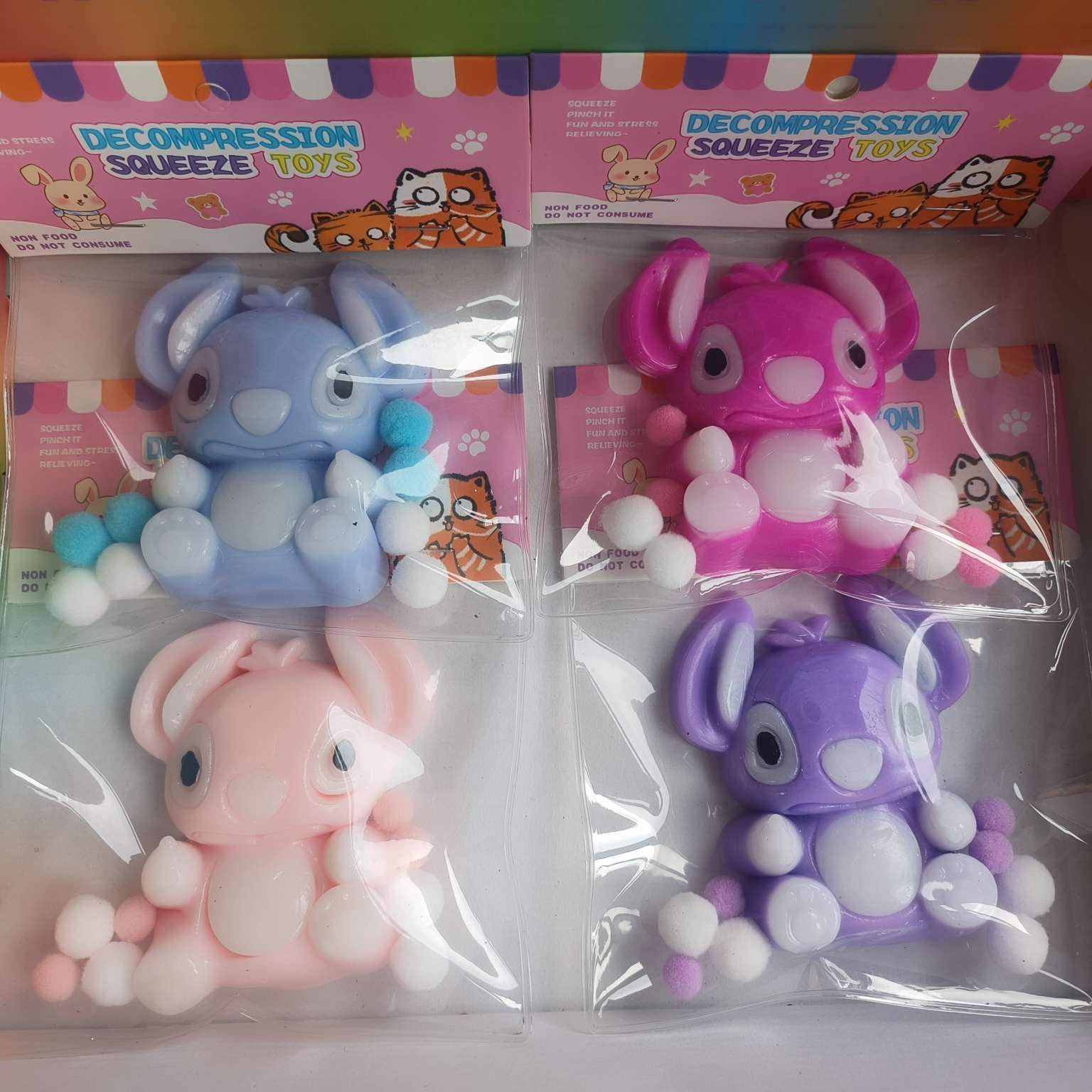 新奇特玩具减压捏捏乐儿童可爱解压球史迪奇创意解压玩具趣味捏捏乐包装