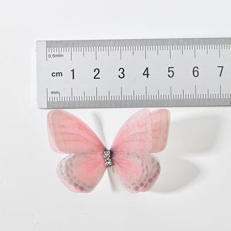 diy mesh butterfly accessories, accessories, headwear, clothing, handcrafted double-layer mesh flower pieces, light gauze simulation wings details Picture