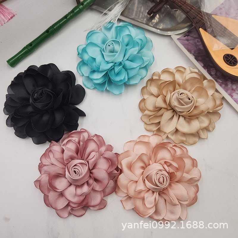 来料加工布花太阳花花芯山茶花小香风儿童头饰配件微景观玻璃罩圆柱形花类装饰