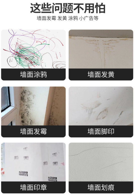 手柄款滚筒式补墙漆墙面修补大滚筒手持滚动乳胶漆白色墙壁修复漆 pic 2