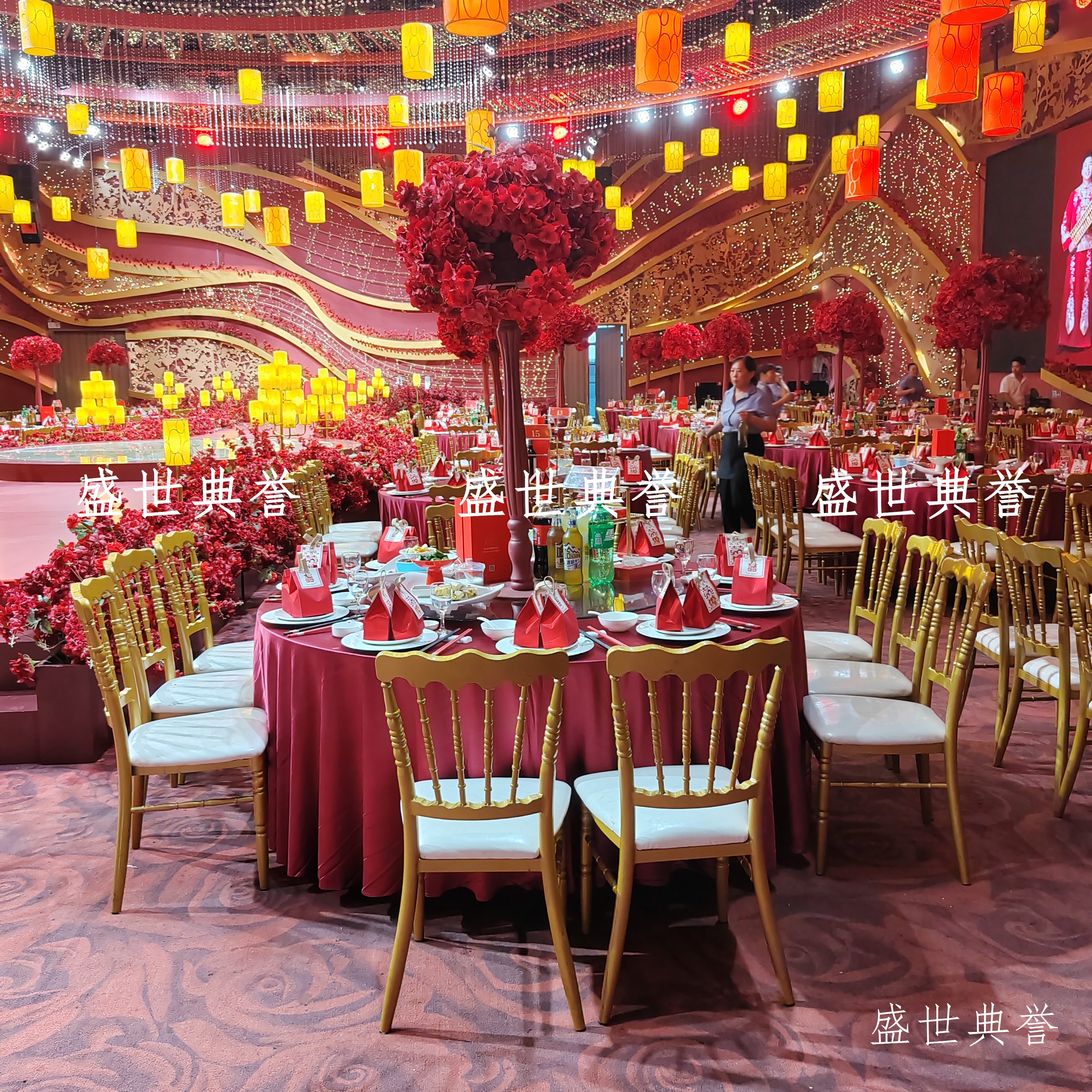 Yiwu foreign Trade wedding dining tables and chairs, theme wedding bamboo joint chairs, banquet center, castle chairs, hotel wedding banquet chairs Specification image