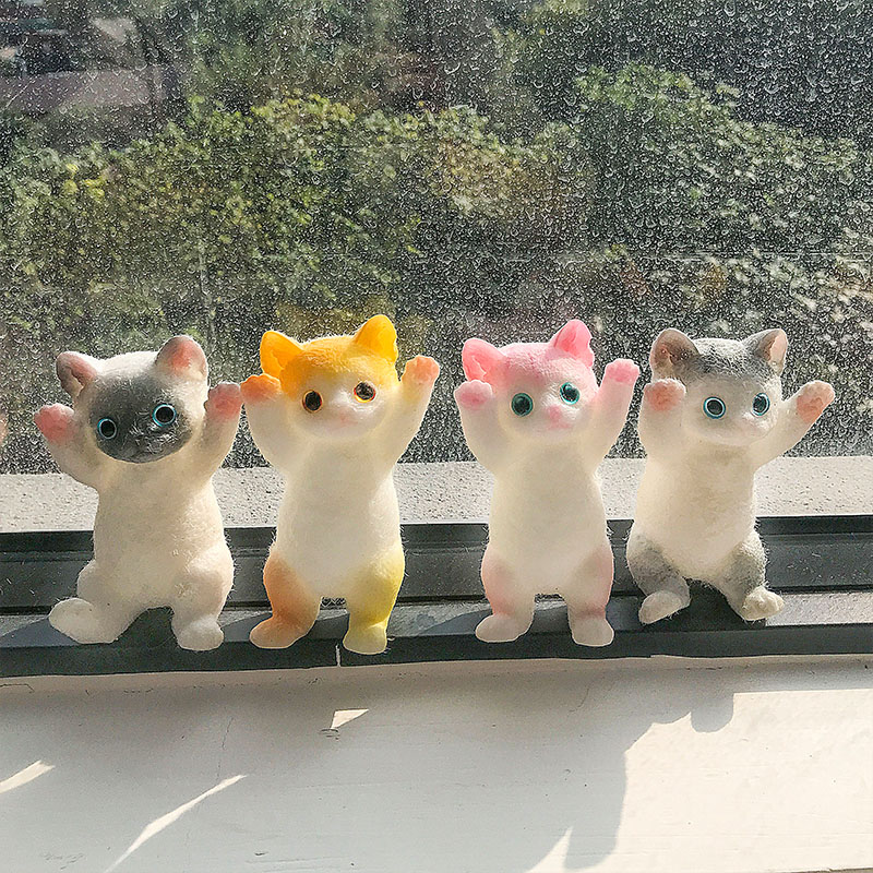 跨境热销仿真捏捏乐举手猫减压儿童玩具宠物摆件孩子礼物