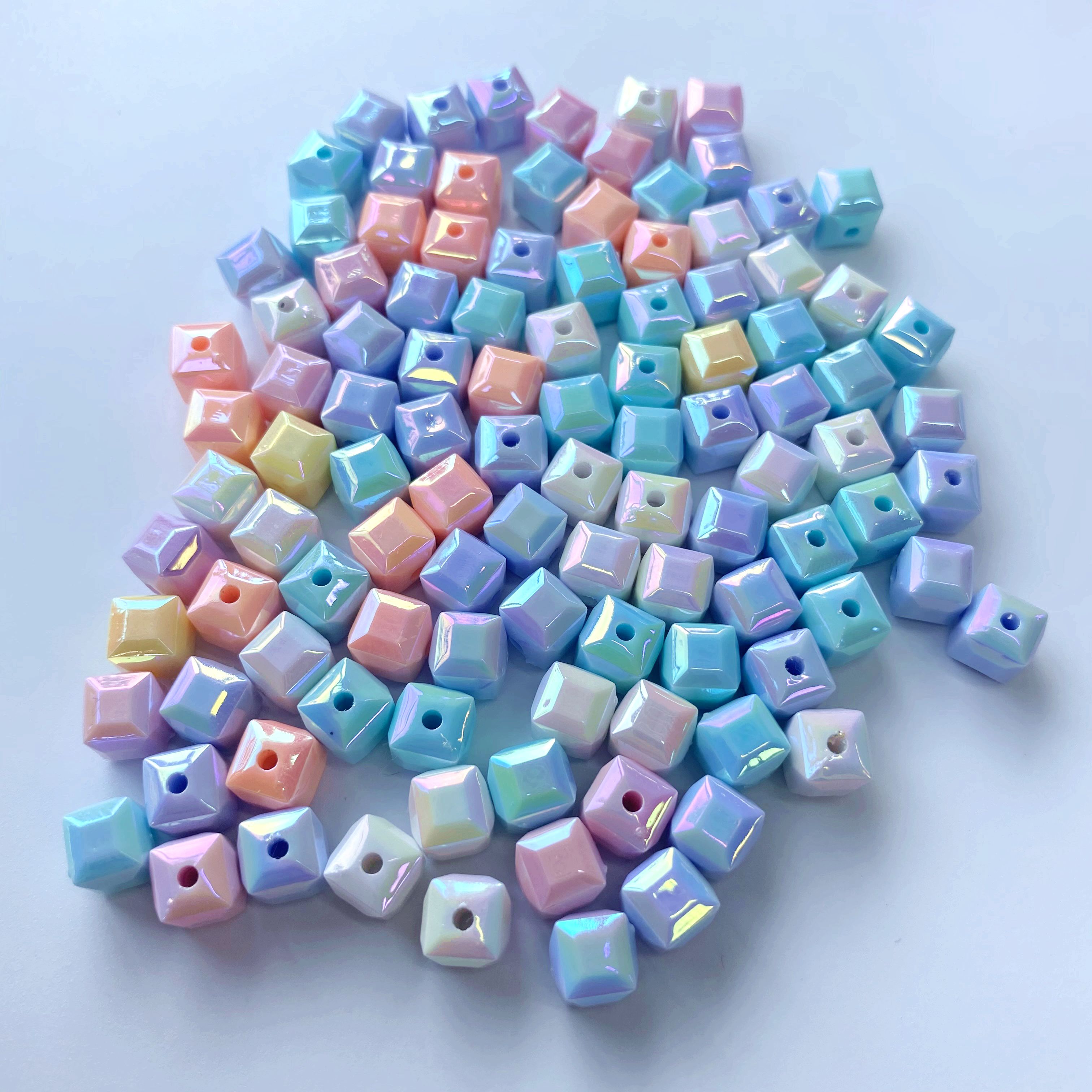 Acrylic uv Summer Fantasy small square Bead Creative diy./ Materials for making bracelet pendants, keychains, mobile phone pendants, accessories and accessories Item Picture
