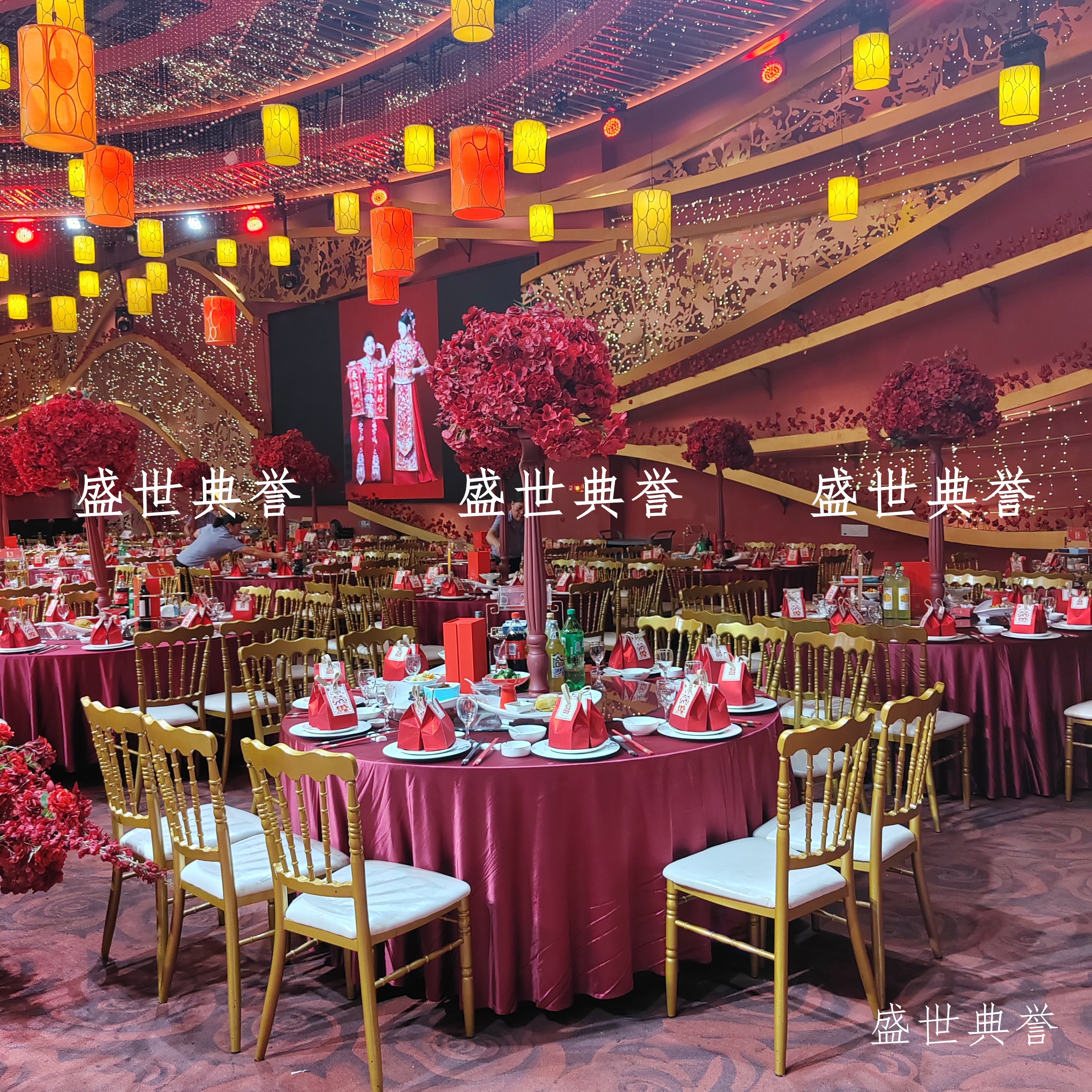 温州宴会中心餐饮家具酒店婚宴金属竹节椅外贸婚庆户外婚礼古堡椅