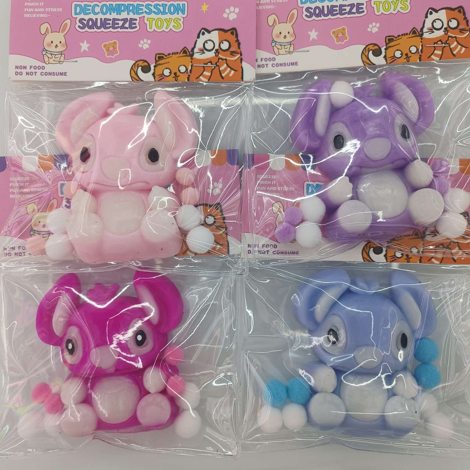 新奇特玩具减压捏捏乐儿童可爱解压球史迪奇创意解压玩具趣味捏捏乐包装产品图