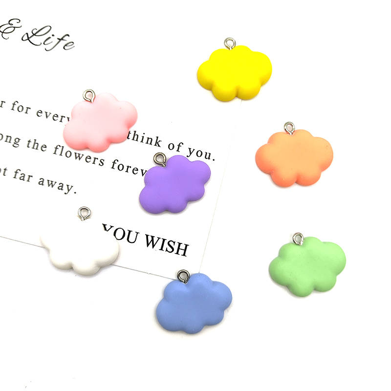 多色树脂云朵配件带钉可爱小云配件