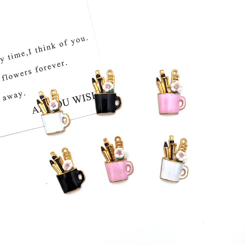 笔筒造型滴油合金配件教师节礼物diy配件