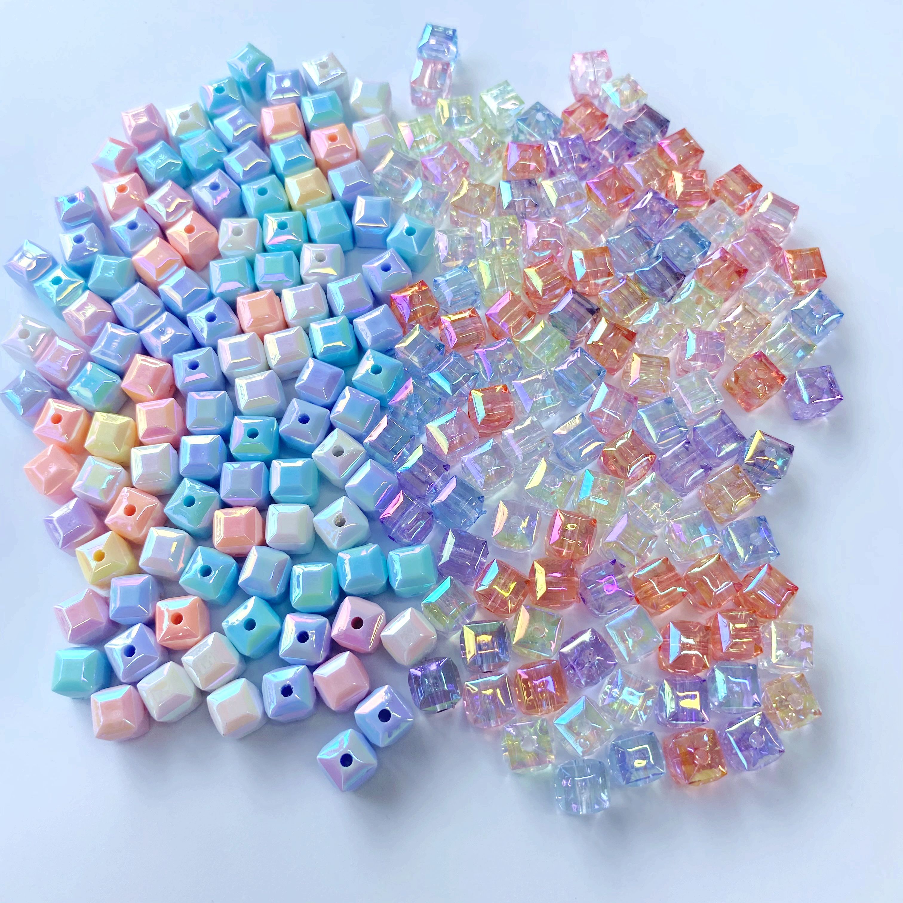 Acrylic uv Summer Fantasy small square Bead Creative diy./ Materials for making bracelet pendants, keychains, mobile phone pendants, accessories and accessories Specification image