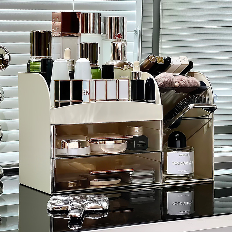 厂家直销MF645-5511收纳架 收纳架 饰品收纳盒 化妆品收纳架 奶白色收纳架详情2