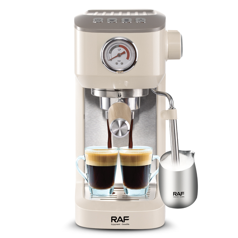 RAF European semi-automatic coffee machine, double pressure gauge for espresso, cold and hot extraction, milk foam and steam integrated coffee machine pic 7