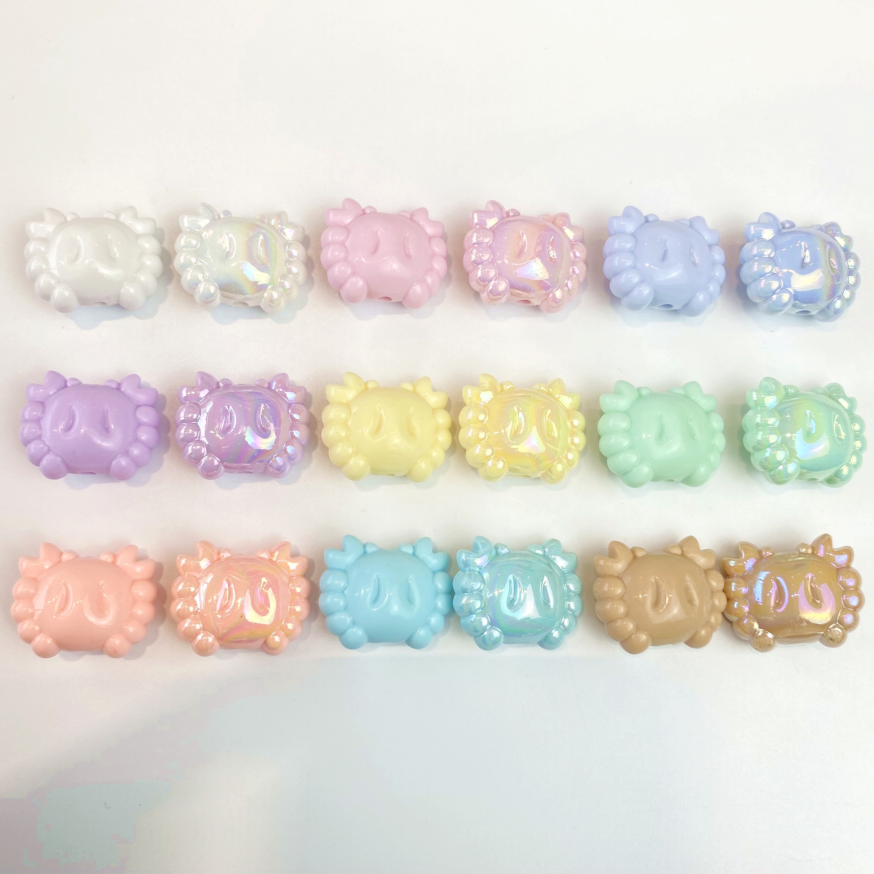 亚克力卡通可爱夏日奇幻实色ab小螃蟹diy./手链挂饰钥匙扣手机挂饰饰品配件制作原材料