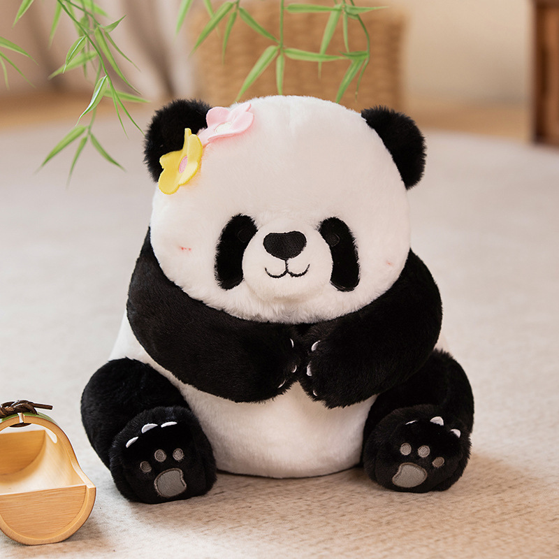 国潮大熊猫玩偶纪念品熊猫花花毛绒玩具小公仔