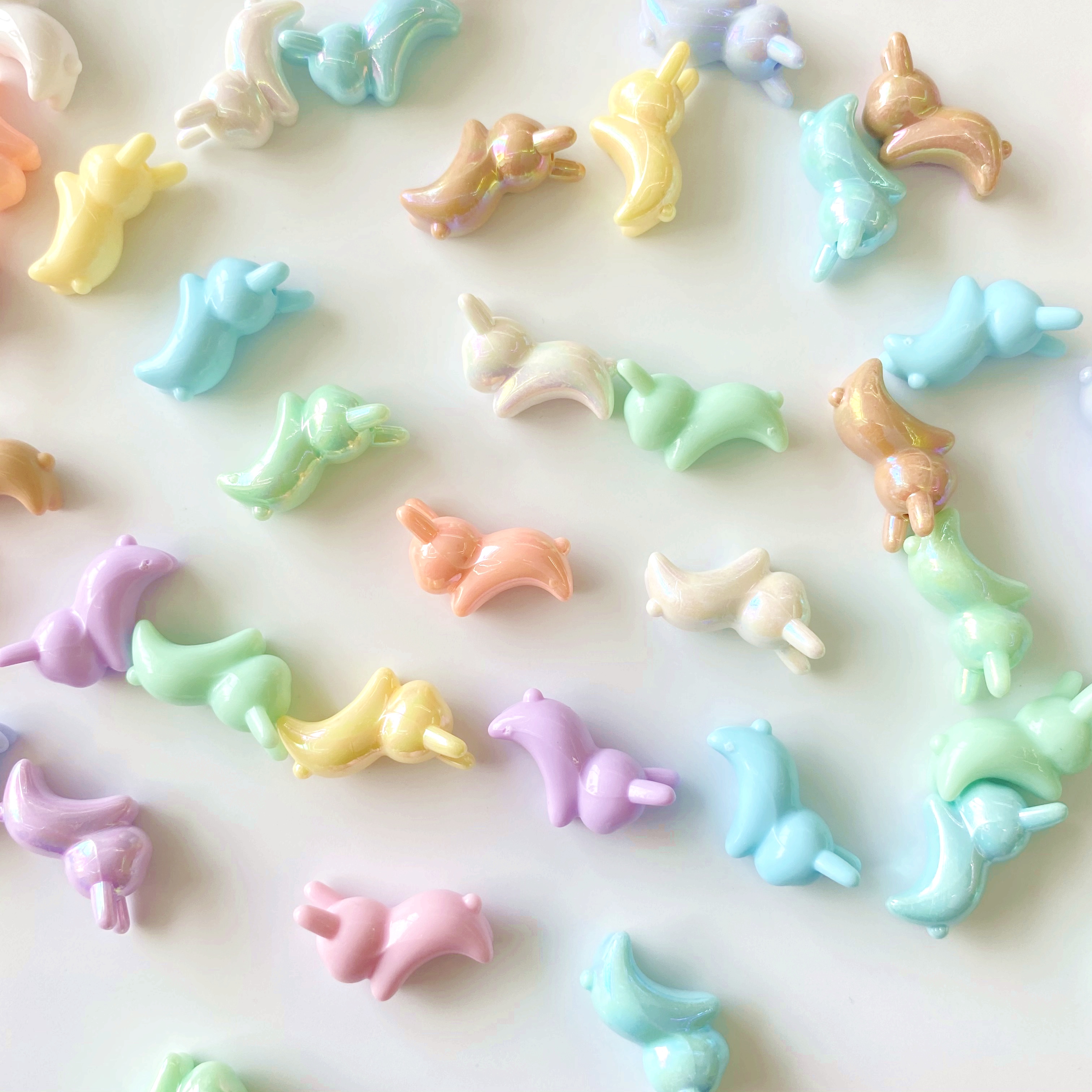 Acrylic summer fantasy solid color ab bouncy Rabbit Creative diy./ Materials for making bracelet pendants, keychains, mobile phone pendants, accessories and accessories Specification image