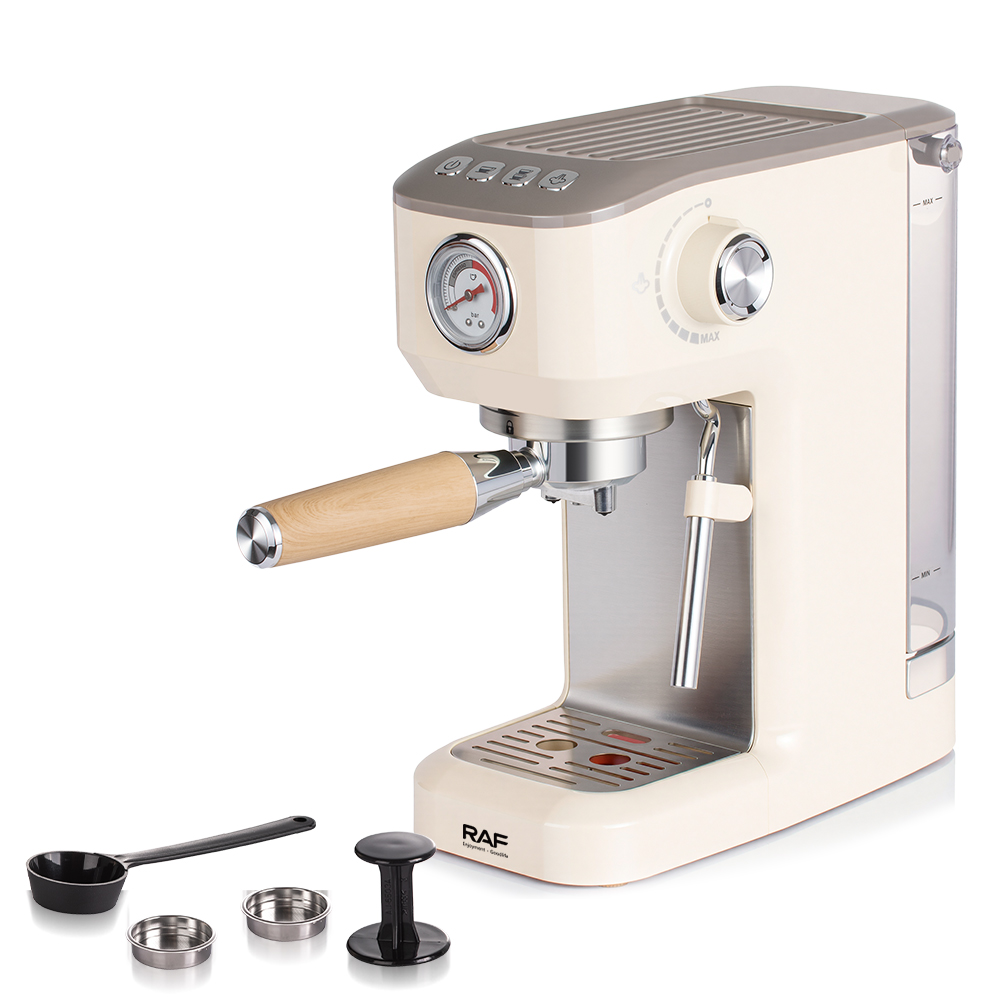 RAF European semi-automatic coffee machine, double pressure gauge for espresso, cold and hot extraction, milk foam and steam integrated coffee machine pic 8