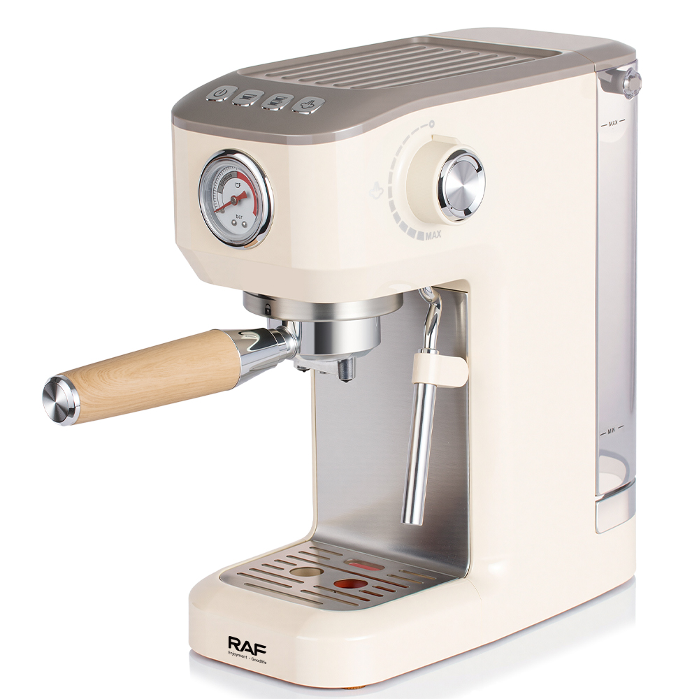 RAF European semi-automatic coffee machine, double pressure gauge for espresso, cold and hot extraction, milk foam and steam integrated coffee machine pic 9