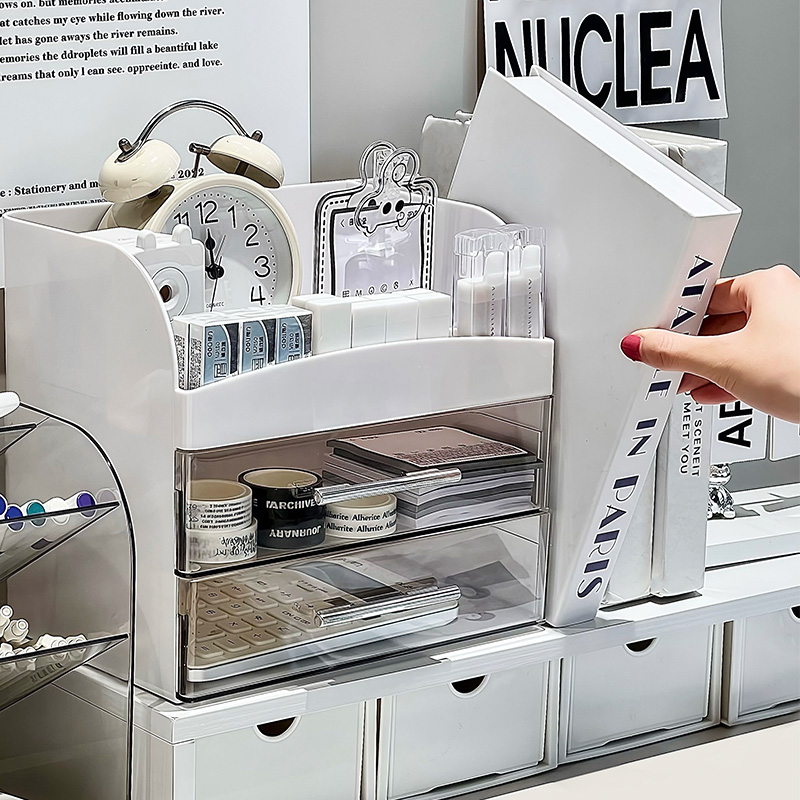 Factory direct sales MF645-5512 storage rack, storage rack, jewelry storage box, cosmetics storage rack, cream white storage rack details Picture