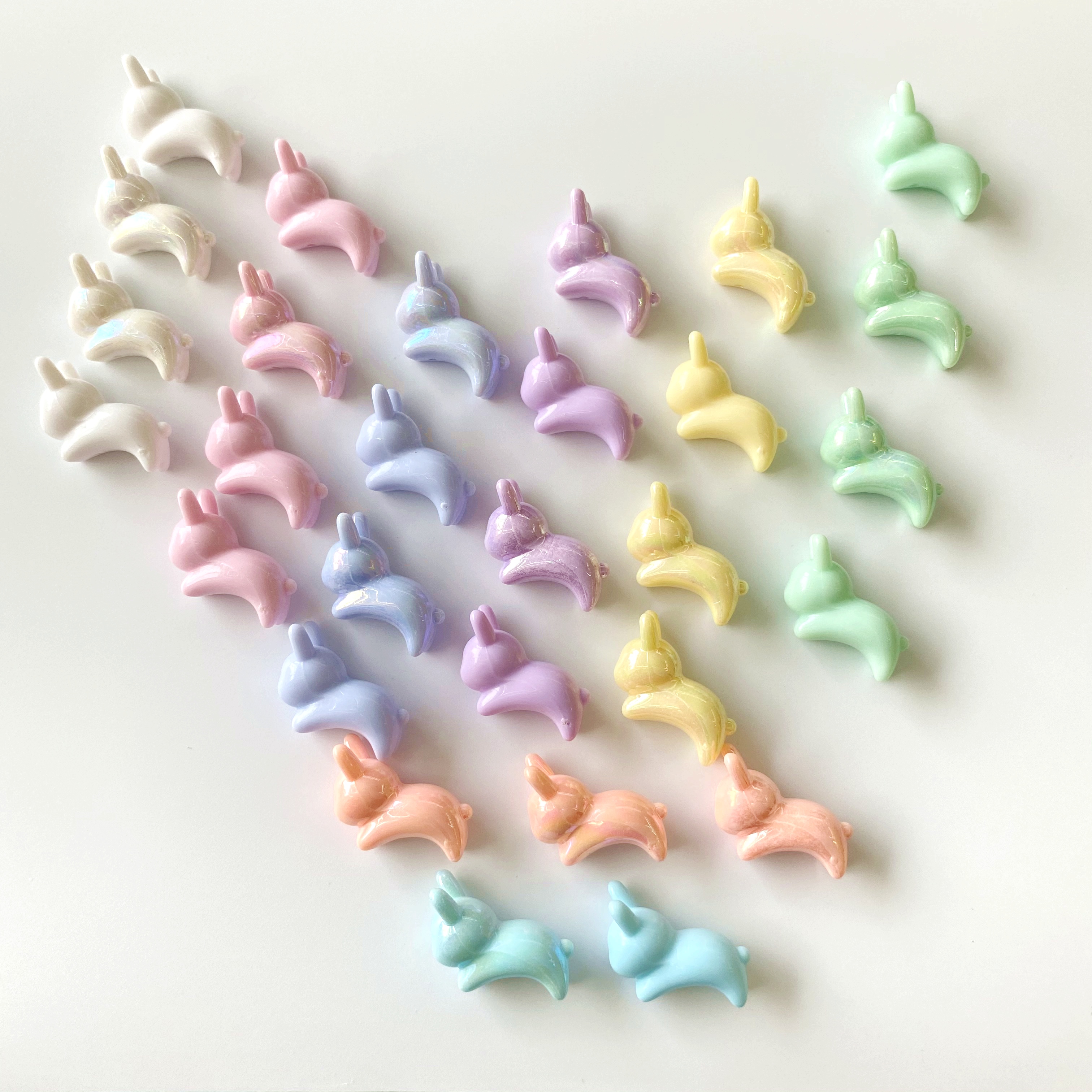 Acrylic summer fantasy solid color ab bouncy Rabbit Creative diy./ Materials for making bracelet pendants, keychains, mobile phone pendants, accessories and accessories Item Picture