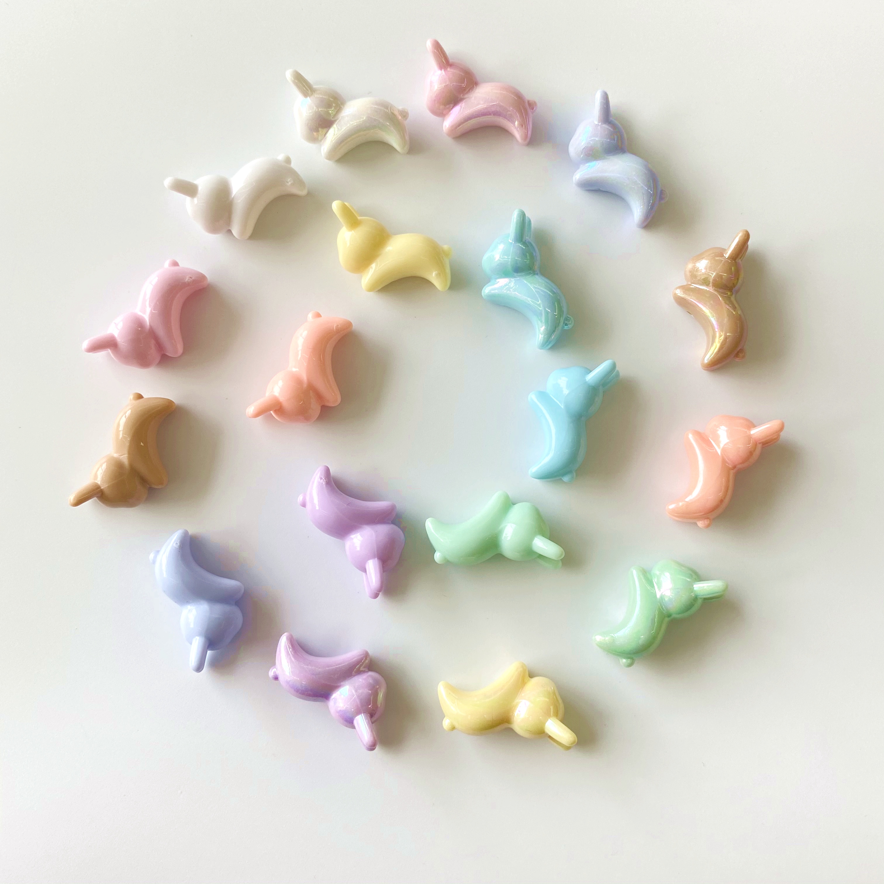 Acrylic summer fantasy solid color ab bouncy Rabbit Creative diy./ Materials for making bracelet pendants, keychains, mobile phone pendants, accessories and accessories details Picture