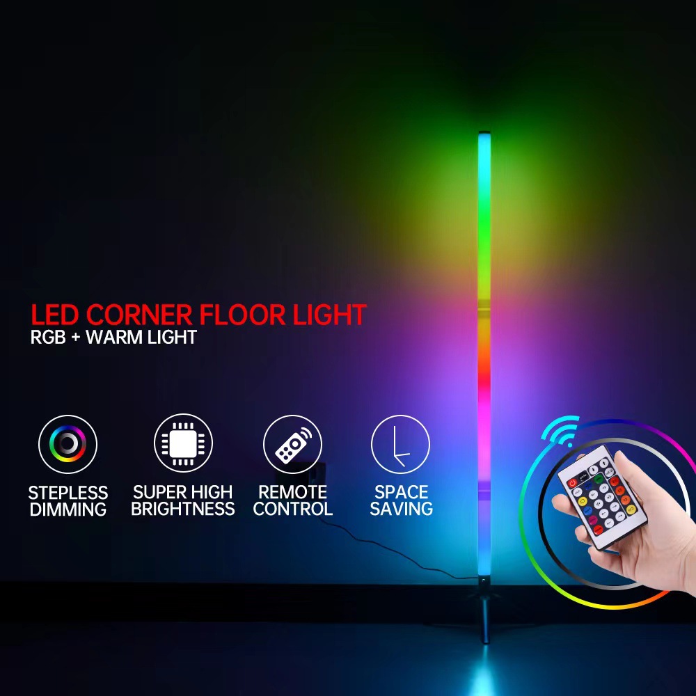 Cross-border graffiti corner atmosphere light APP remote control USB bedroom floor lamp splicing portable stick RGB corner light
