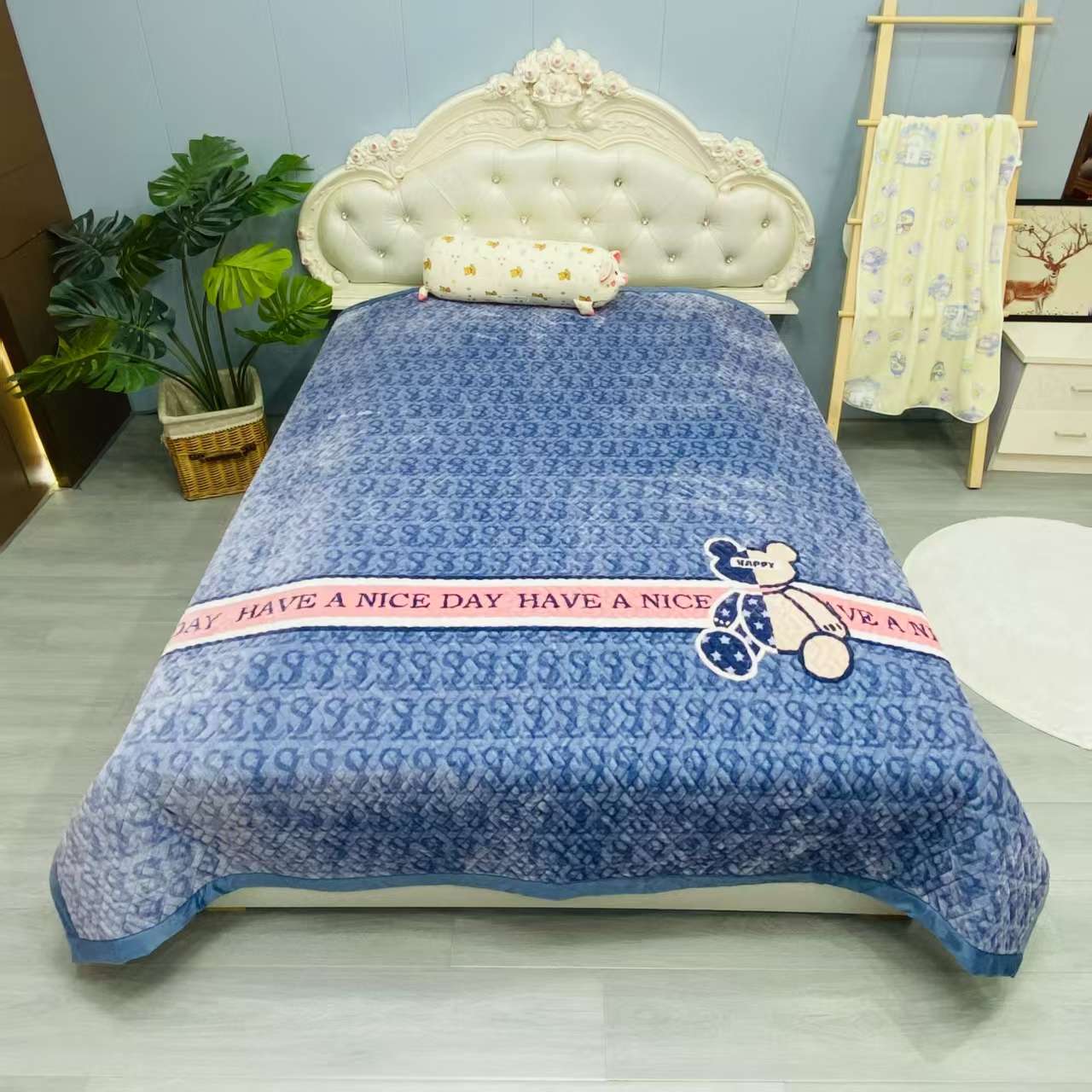 加厚保暖绒毯 家纺毛毯 柔软舒适床上用品 四季适用白底实物图