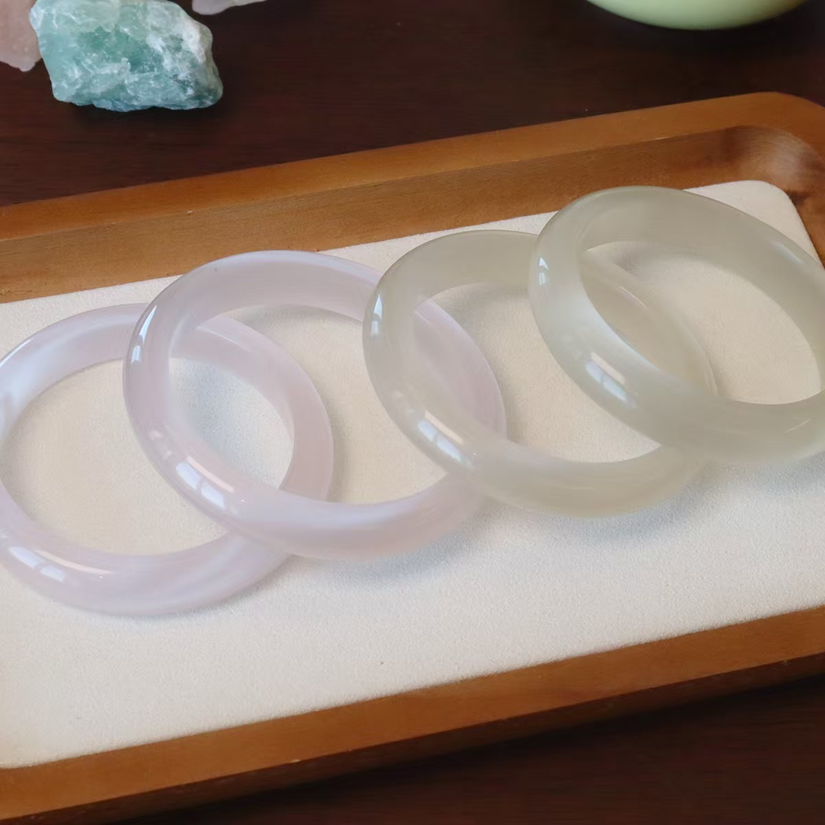 9mm猫眼石手镯透明高级感香芋色香槟粉色金店旅游景点手饰品批发 详情图3