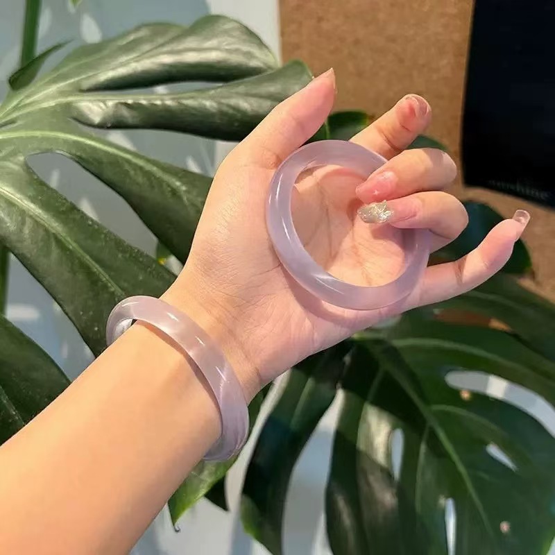 9mm猫眼石手镯透明高级感香芋色香槟粉色金店旅游景点手饰品批发 详情图5