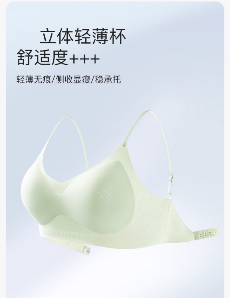 Ultra-thin shoulder strap ice silk underwear, summer thin and cool bra, seamless ultra-thin ice silk breasted double-wear, U-shaped beautiful back pic 4