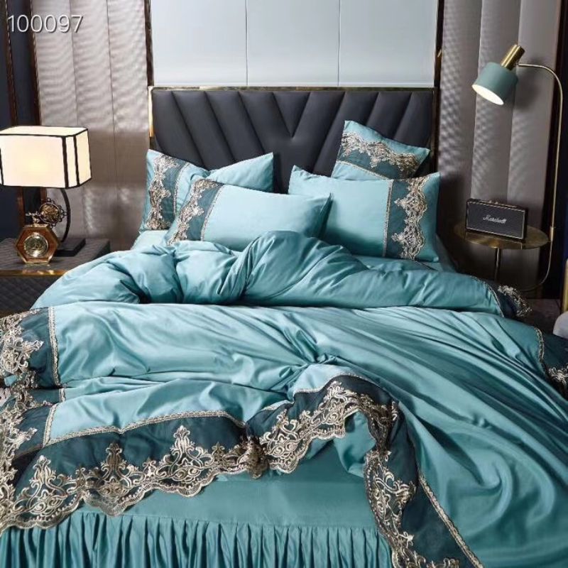 厂家直销双面水洗真丝床裙四件套系列床单被套枕套