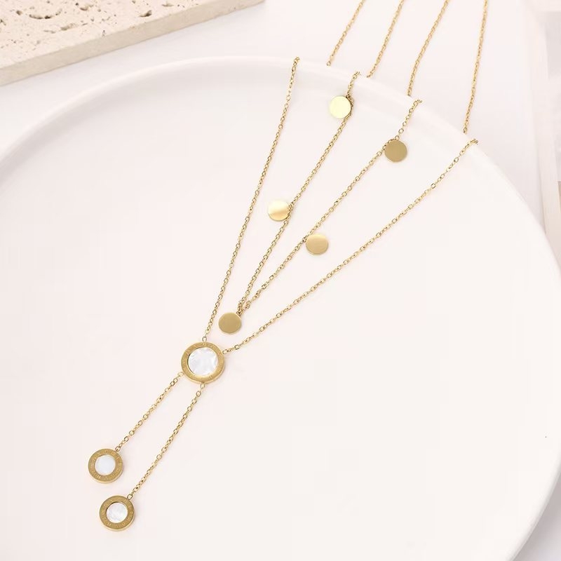 双层不锈钢外贸项链恶魔之眼手掌项链蝴蝶双层项链详情图4