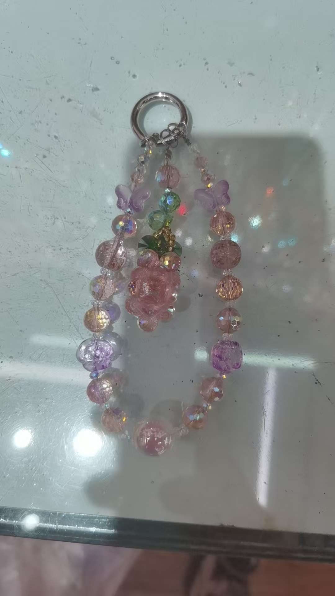 手工编织水晶葡萄串、手机链 挂钥匙扣