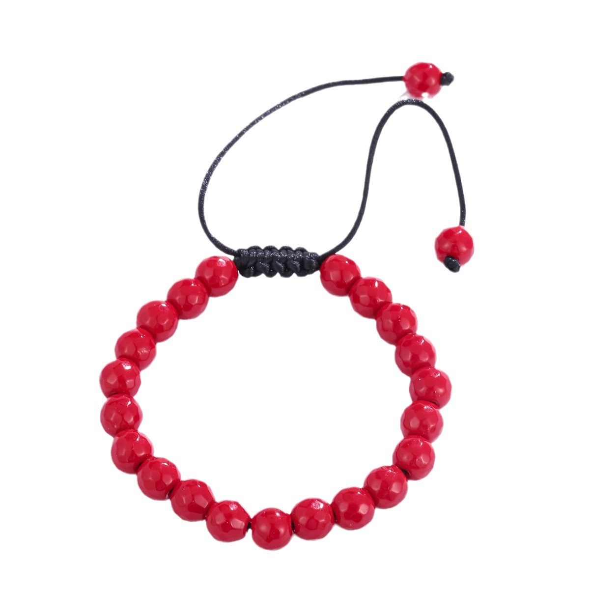 A versatile red natural stone beaded bracelet for both men and women, hand-woven with a high-end feel. Unisex Application Scenario