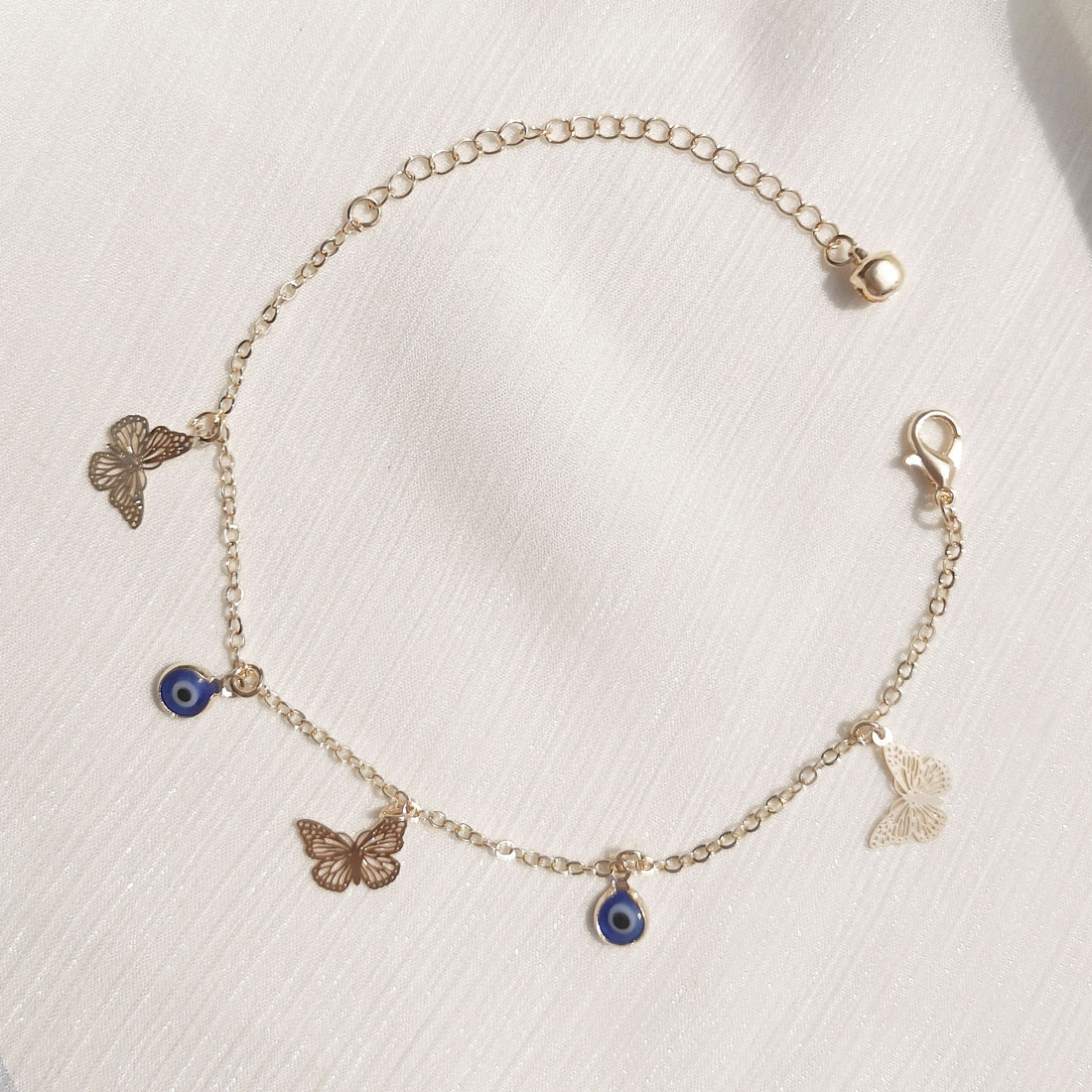 简约时尚蓝眼蝴蝶手链