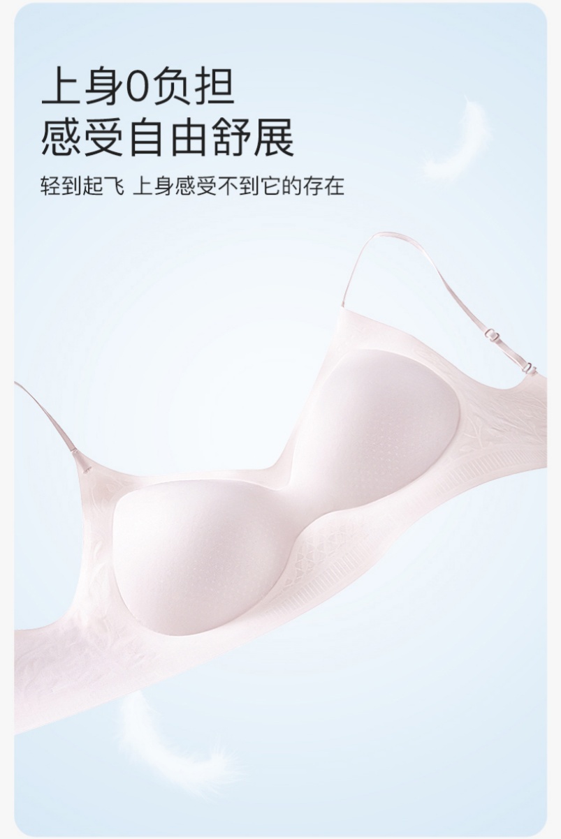 Ultra-thin shoulder strap ice silk underwear, summer thin and cool bra, seamless ultra-thin ice silk breasted double-wear, U-shaped beautiful back pic 7
