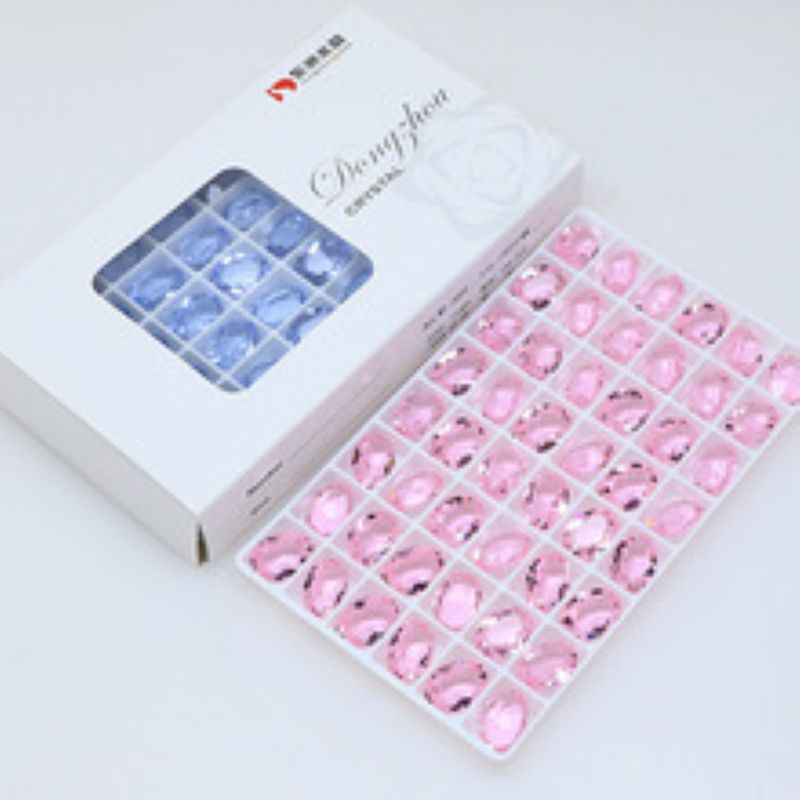 东洲水晶透底鸽子蛋尖底美甲钻 优质透明K9玻璃钻diy饰品配件批细节图