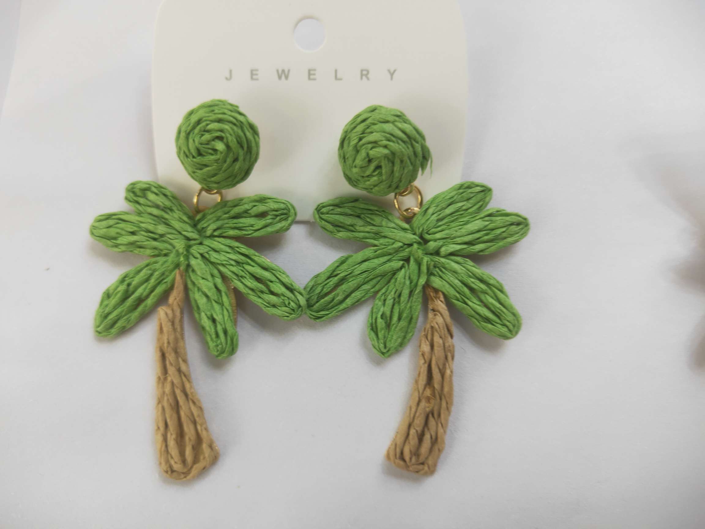 拉菲草耳环 时尚简约耳饰 精致百搭饰品 女士气质耳环详情图2