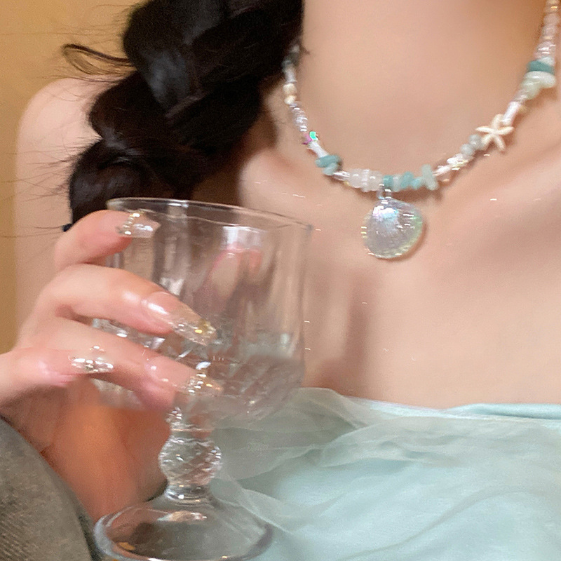 海边度假海星贝壳项链多巴胺女ins小众设计感锁骨链甜酷 辣妹项饰
