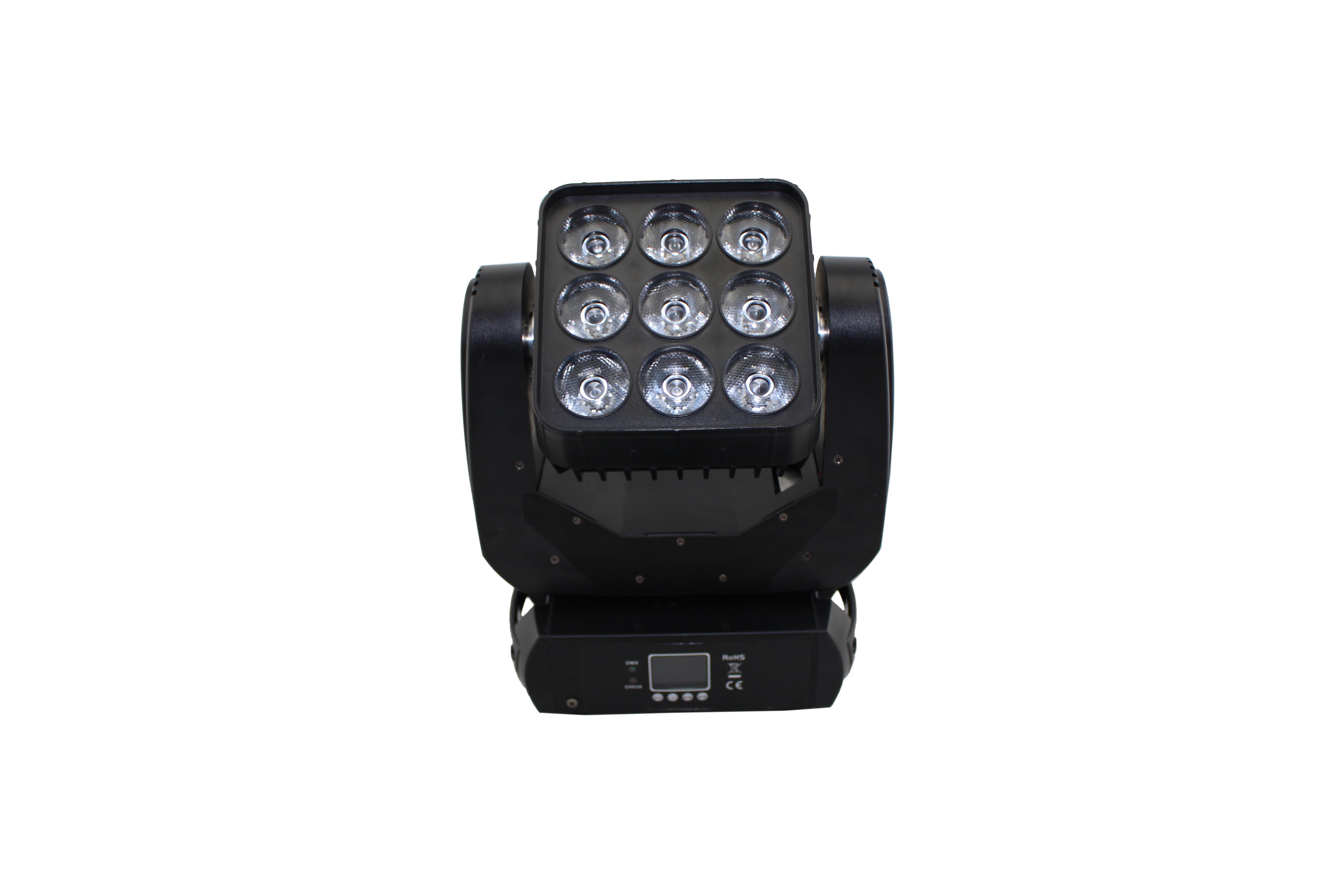 Cross-border nine-head rotating matrix light, full-color beam light, LED four-in-one dyed light, wedding disco, bar, shopping mall stage performance lighting equipment, atmosphere dynamic, colorful rotating high-brightness light beam effect light Item Picture