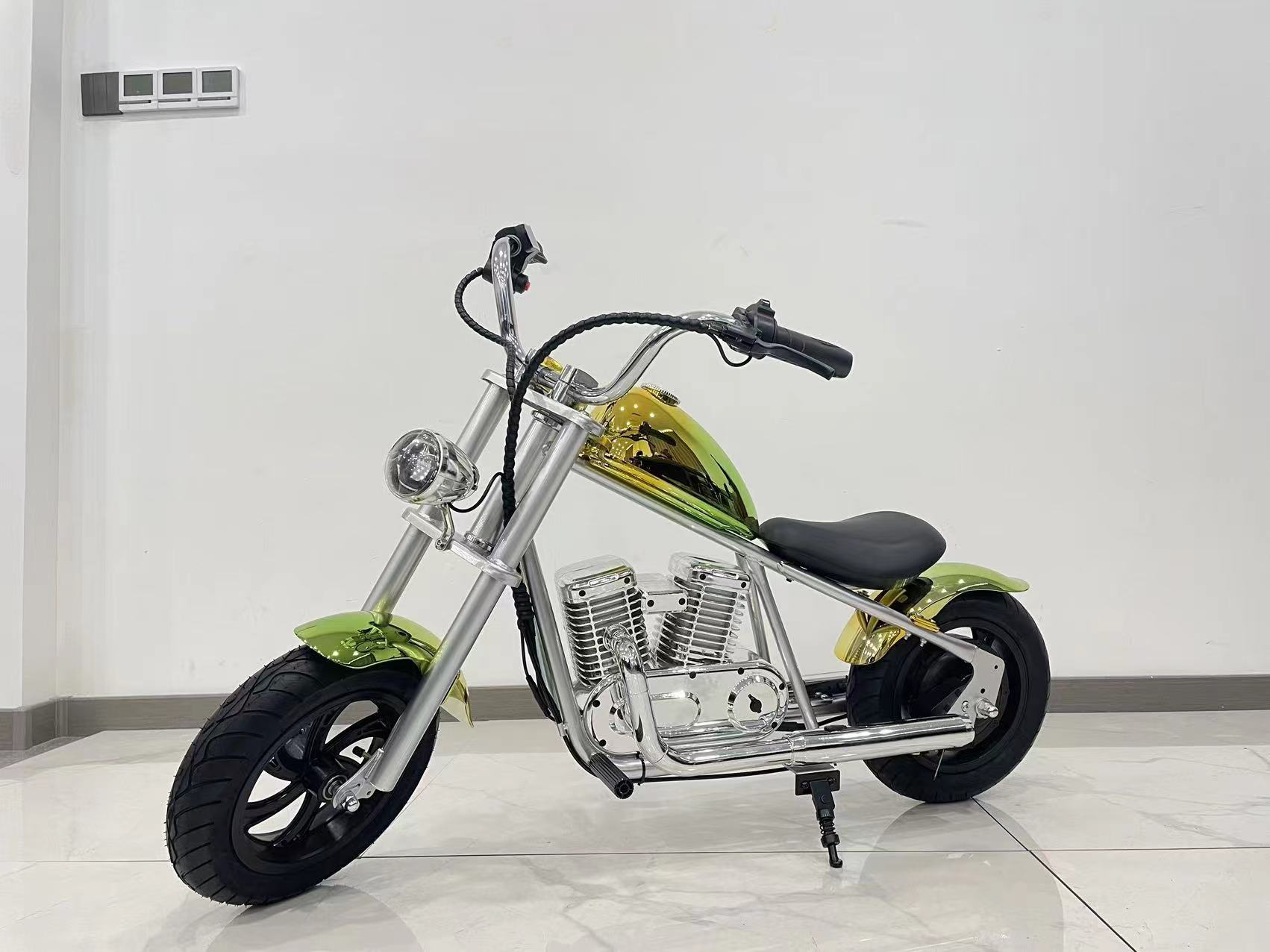 Children's small electric motorcycle electroplated model