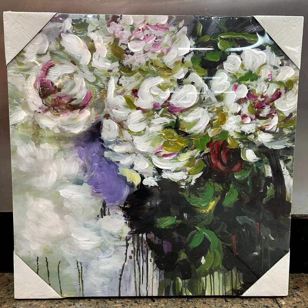 Jiusheng's new flower frameless paintings, modern decorative paintings, abstract art oil paintings, abstract art decorative paintings, sofa background wall decorative paintings, living room and dining room oil paintings, hotel and other factory matching paintings, foreign trade supply sources Item Picture