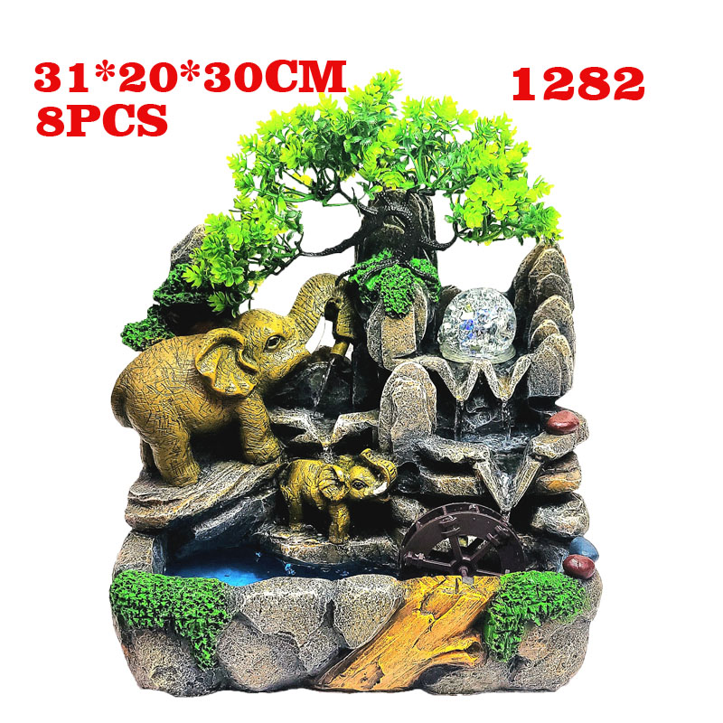 1282-1厂家促销树脂泉假山流水创意工艺净化空气吉祥居家装饰送礼佳品 【工艺品、礼品 / 工艺摆件 / 流水摆件】
