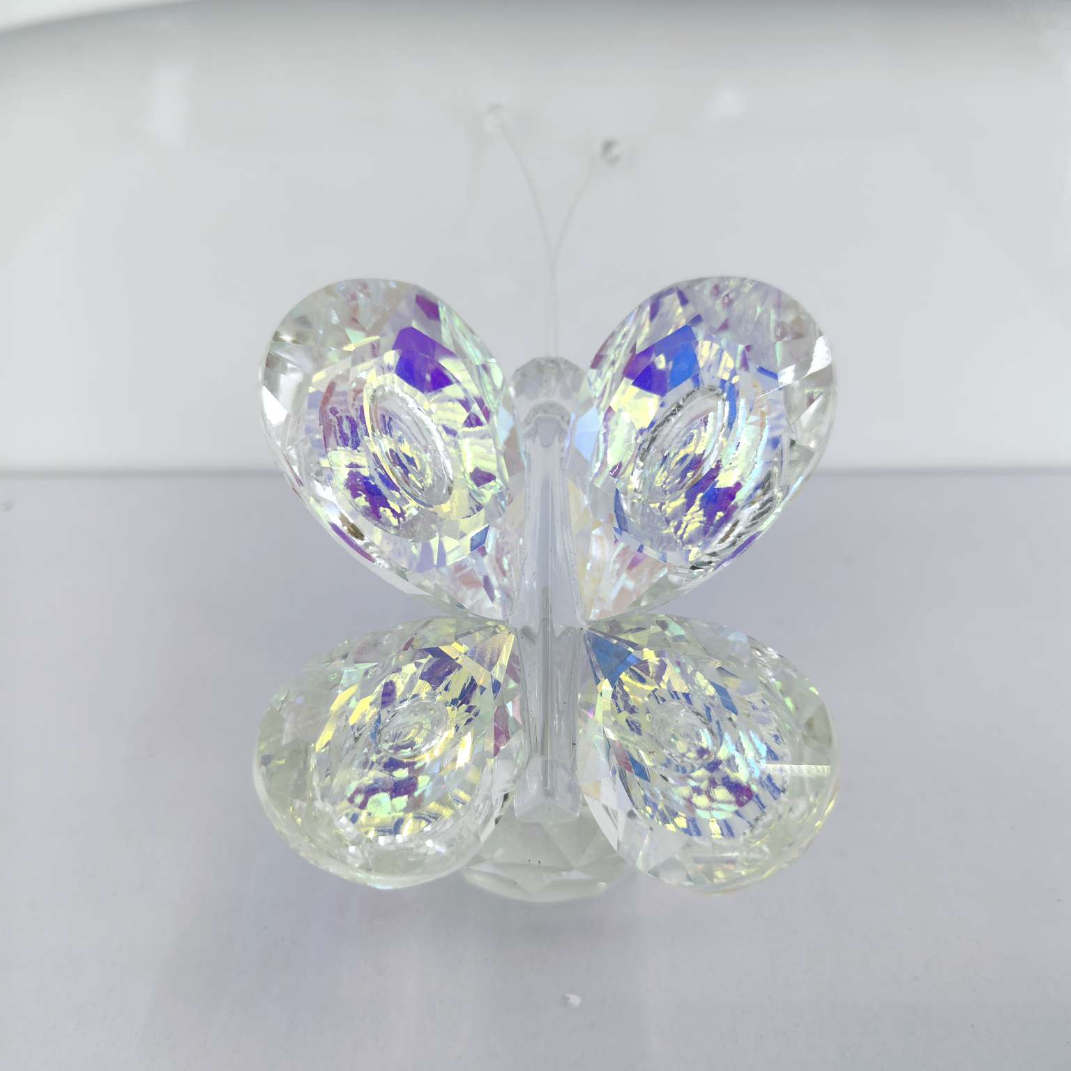 水晶工艺品摆件镀彩水晶蝴蝶礼品装饰创意家居桌面摆设白底实物图