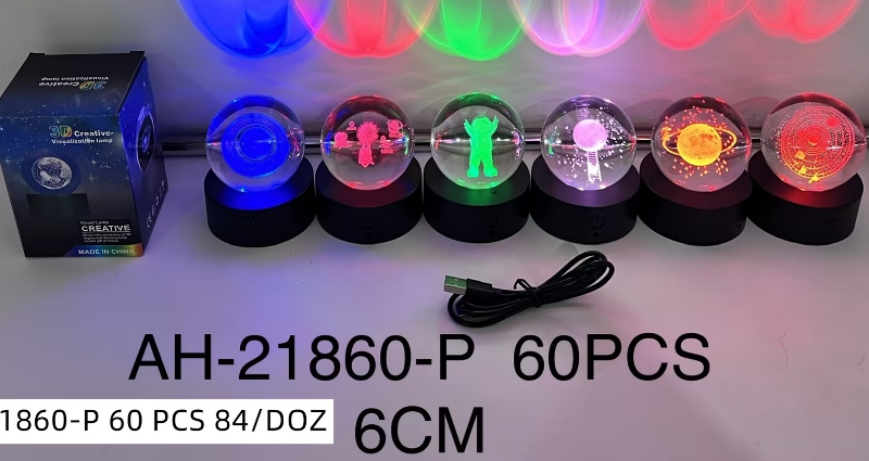 水晶球小夜灯、圆形球灯、扁形球、触摸球黑底、金色底小夜灯，工艺品详情图20