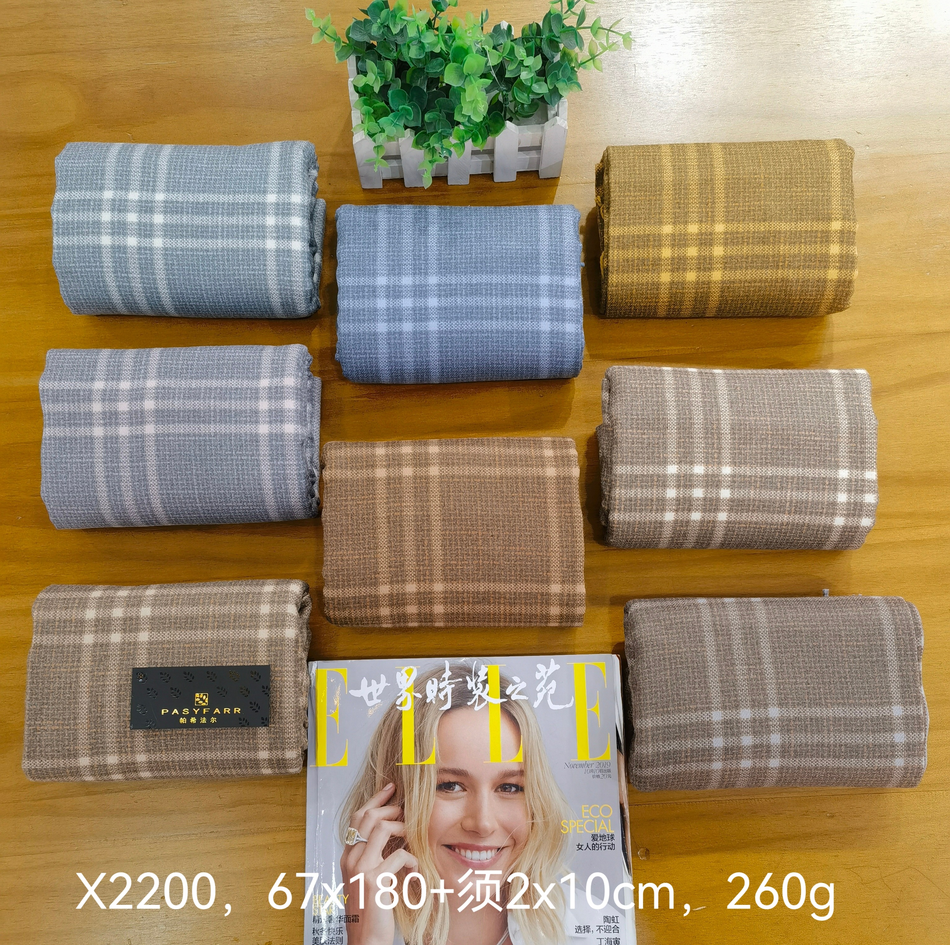 2025最新款亚马逊畅销外贸涤棉数码印花双面围巾长巾格子女款长款穆斯林头巾优雅流苏披肩详情1