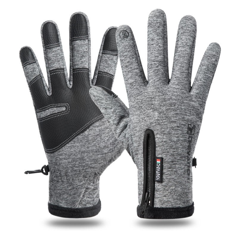 180808 Windproof full-finger gloves, cycling long finger gloves, cycling warm gloves, anti-slip full-finger fitness sports fleece gloves Specification image