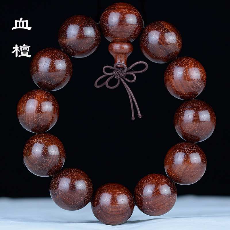 人造仿紫檀黄花梨木头手串白紫黄水晶貔貅手链10-12mm玻璃手串男黑曜石121