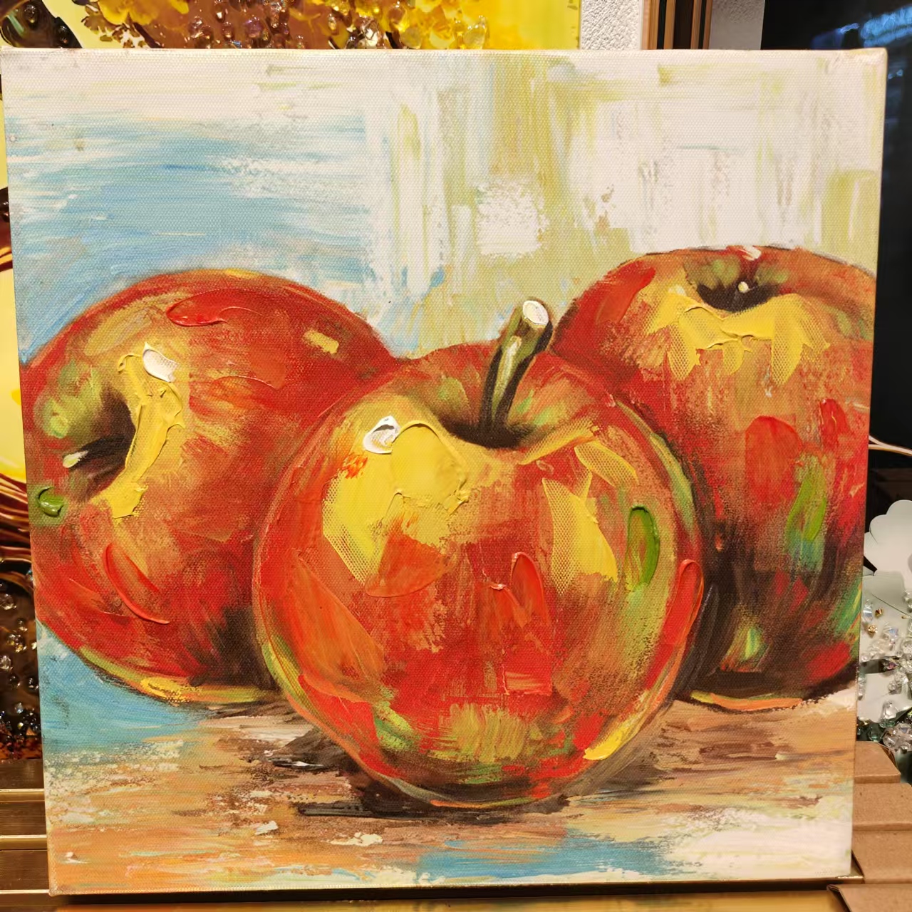 Jiusheng's new wood-grain framed paintings, modern decorative paintings, abstract art oil paintings, abstract art decorative paintings, sofa background wall decorative paintings, living room and dining room oil paintings, hotel and other factory matching paintings, foreign trade supply sources