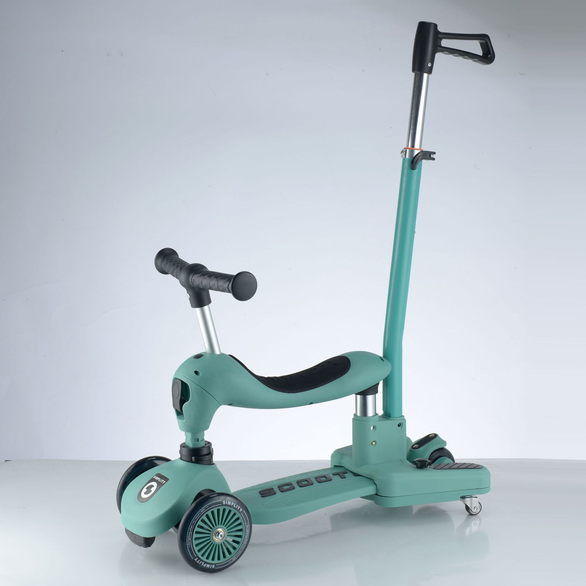 The folding three-in-one baby sliding scooter is suitable for children aged 1 to 12 to ride
