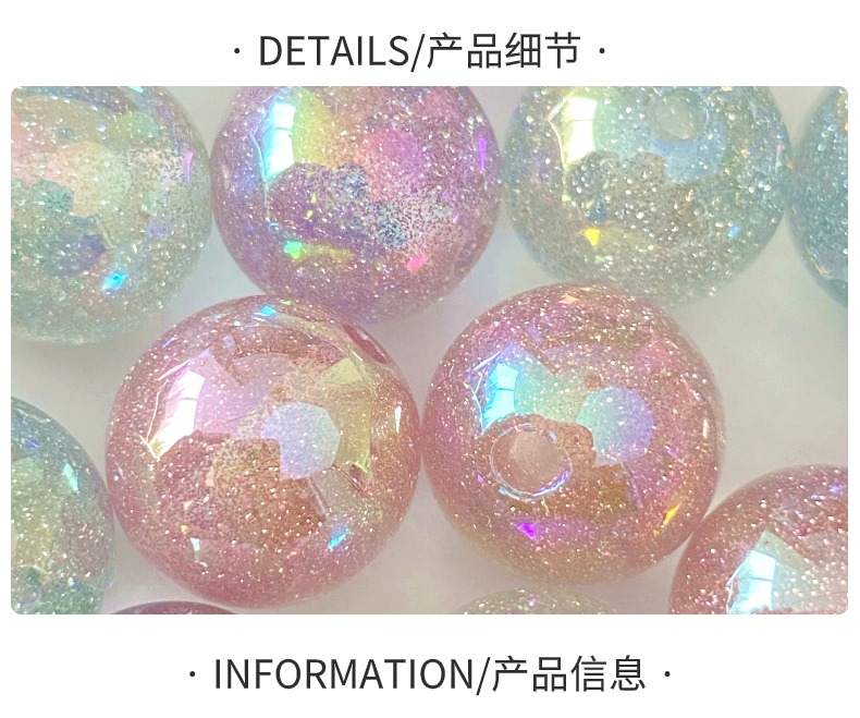diy acrylic uv resin glitter beads/raw materials for making bracelet pendants, keychains, car pendants, accessories and ornaments pic 2