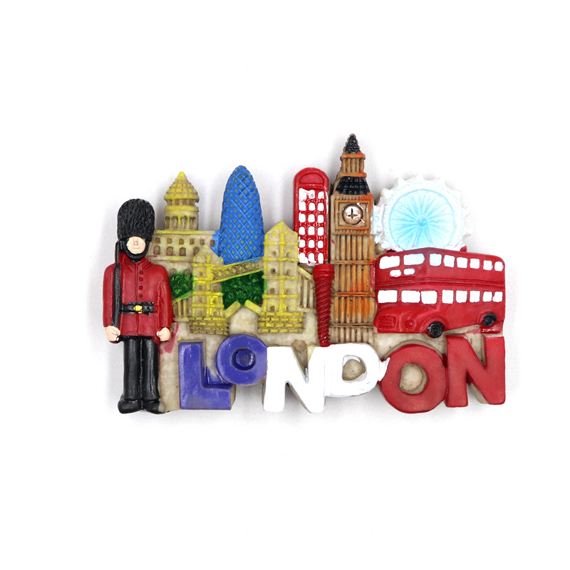 Customized creative resin fridge magnets for London, UK, European and world travel souvenirs, home three-dimensional decorative magnetic stickers Specification image